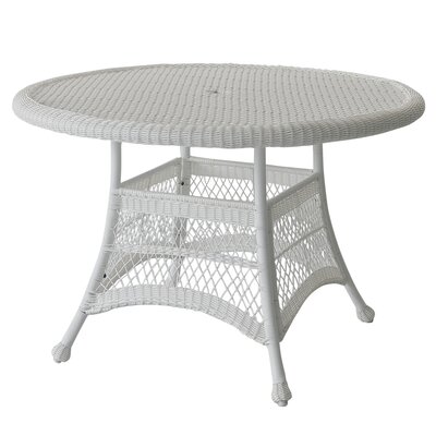 table dining wicker round resin patio tables umbrella hole jeco outdoor rattan furniture inch starcher garden walmart